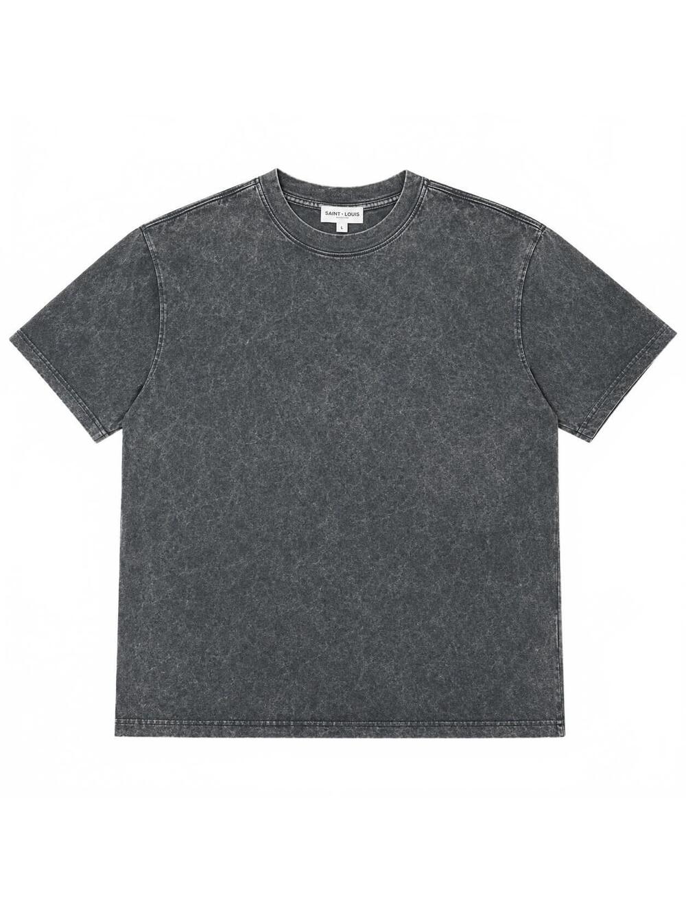 Saint + Louis Men's Gray Washed Granite T-Shirt Large Premium Crew Neck NWT